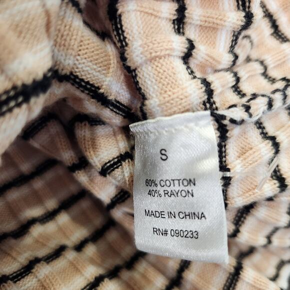 L.A. Hearts Pacsun Striped Button Up Crop Cardigan Top Tan Black Size Small - Picture 9 of 10